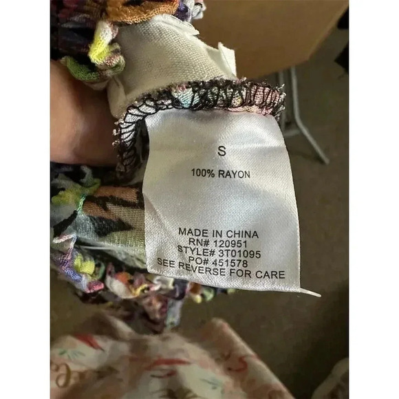 Hippie Rose Women's Floral Wide Leg Pants High Waist Multicolor Size S 012 - Picture 3 of 4